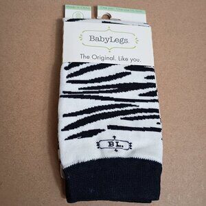 BabyLegs Zappy Zebra Infant Leg Warmers Black White NEW